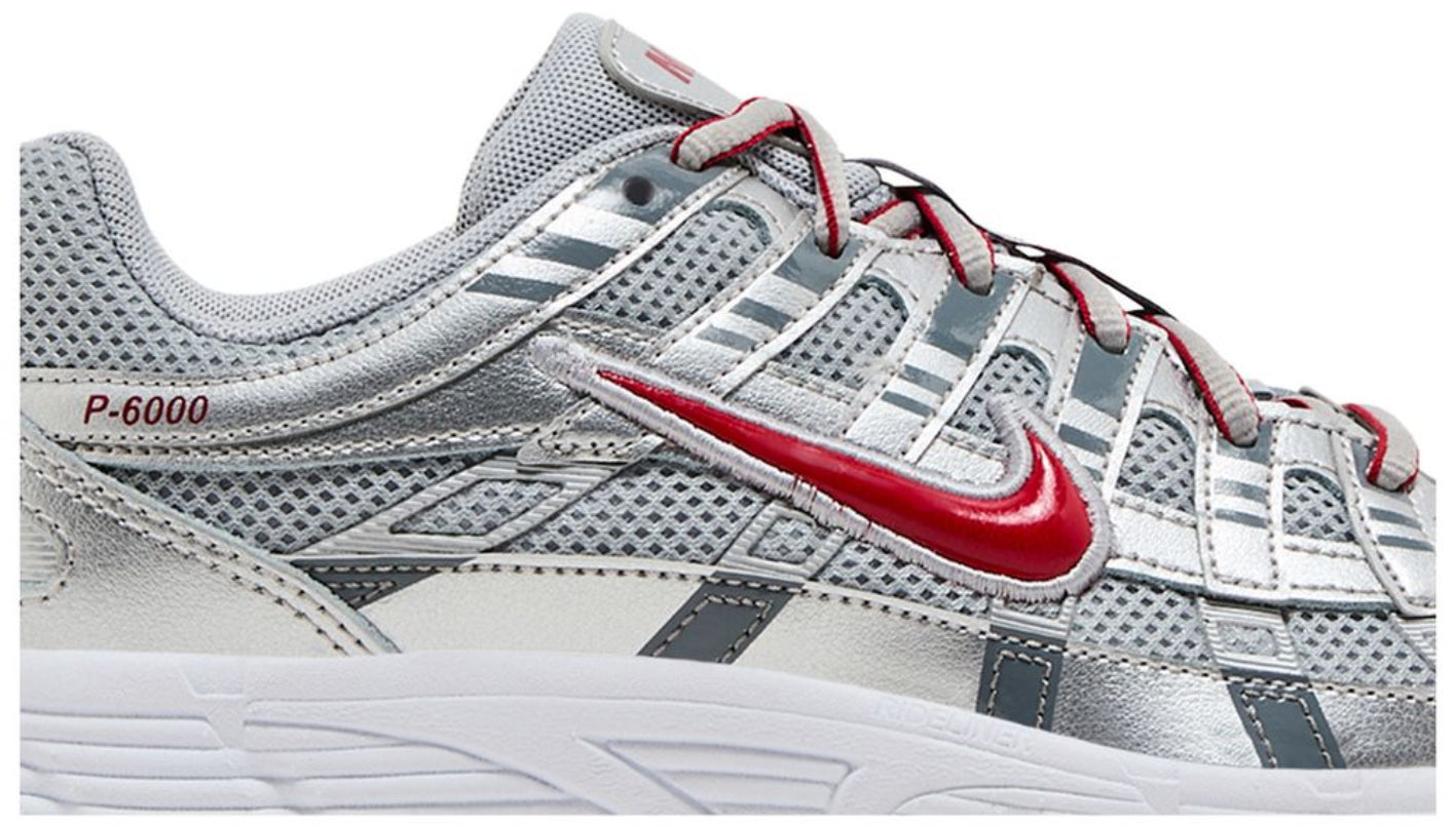 Nike P-6000 Metalic Silver Cool Red (GS)