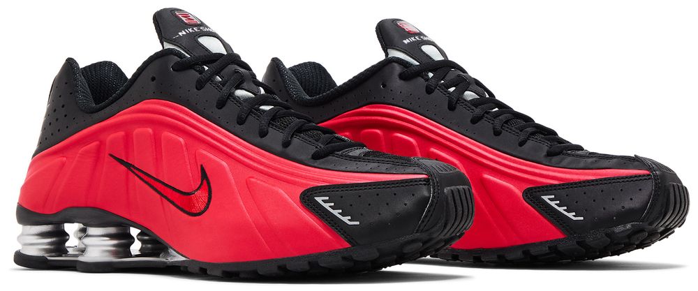 Nike Shox R4 University Red Black Metallic Silver