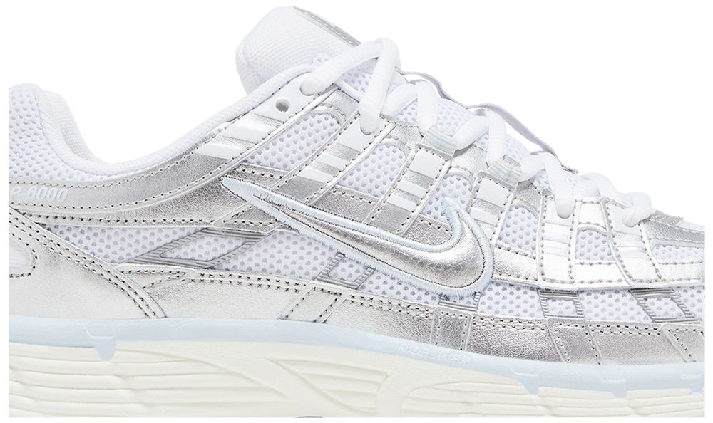 Nike P-6000 White Blue Tint Sail Metallic Silver (Women's)