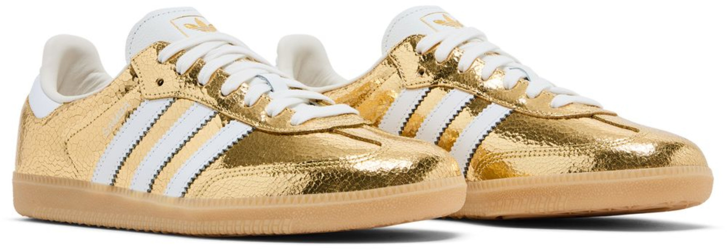 Adidas Samba OG Gold Metallic Cracked Leather (Women's)