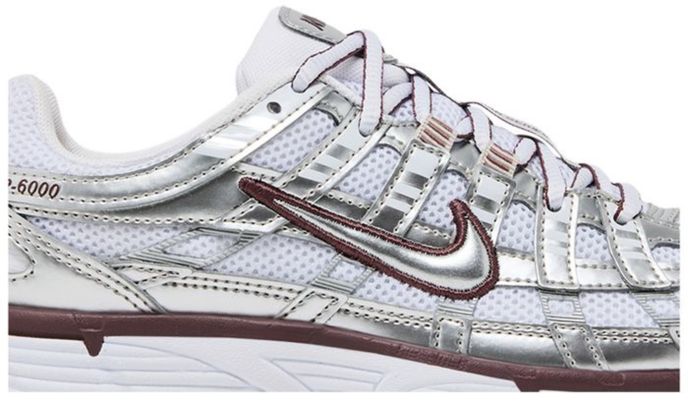 Nike P-6000 White Metallic Silver Tattoo (Women's)