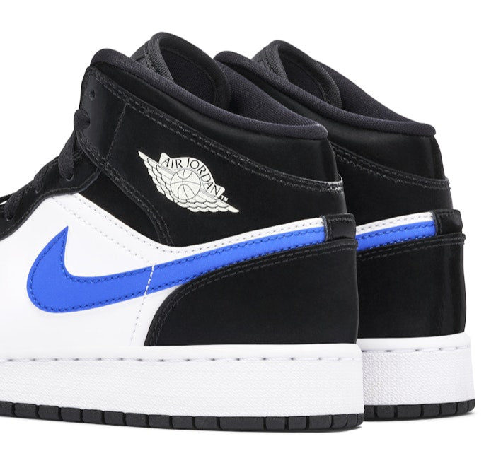 Jordan 1 Mid Black Racer Blue White (GS)