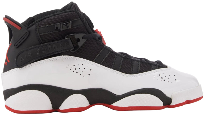 Jordan 6 Rings Black White University Red (GS)