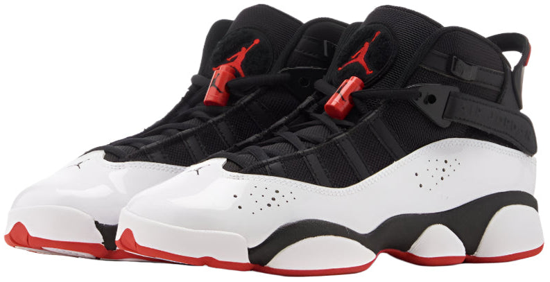 Jordan 6 Rings Black White University Red (GS)