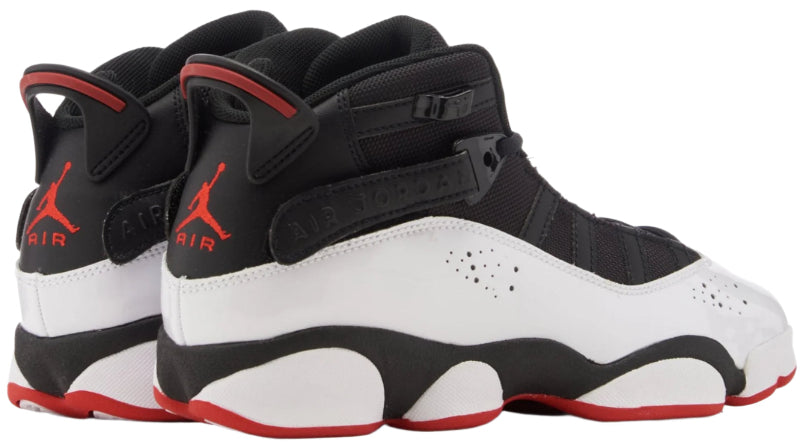 Jordan 6 Rings Black White University Red (GS)