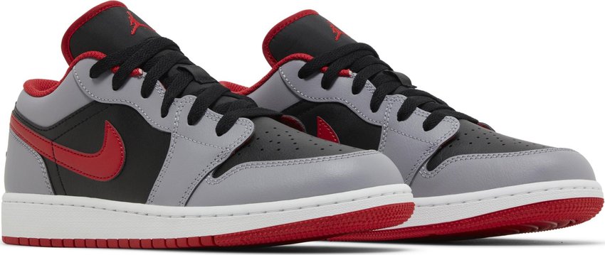 Jordan 1 Low Black Light Smoke Grey Gym Red (GS)