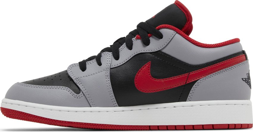 Jordan 1 Low Black Light Smoke Grey Gym Red (GS)