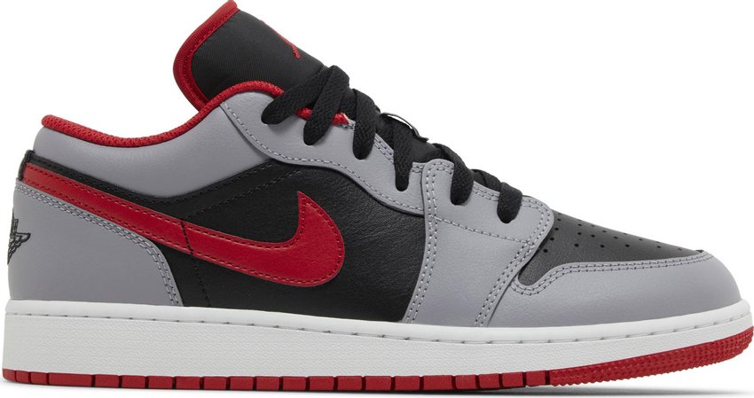 Jordan 1 Low Black Light Smoke Grey Gym Red (GS)
