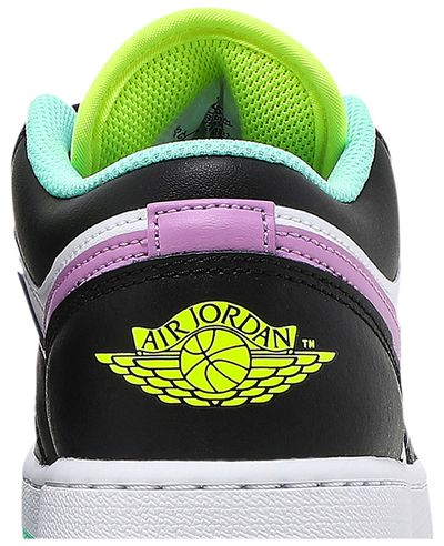 Jordan 1 Low Black White Purple (GS)
