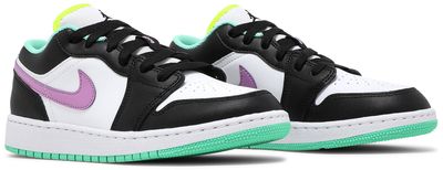 Jordan 1 Low Black White Purple (GS)