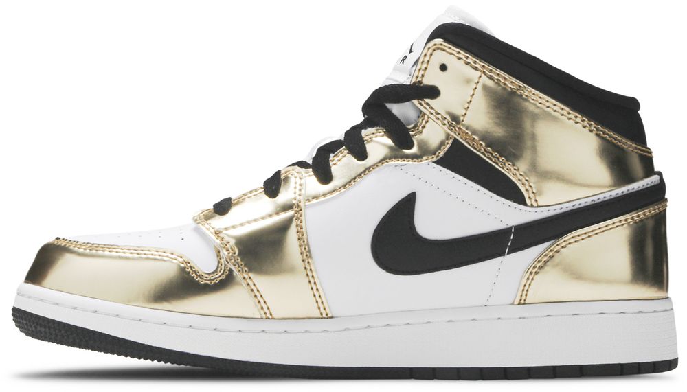Jordan 1 Mid Metallic Gold Black White (GS)