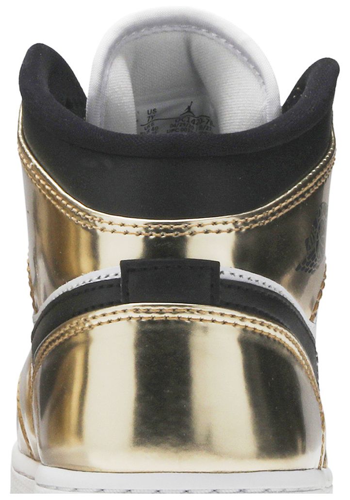 Jordan 1 Mid Metallic Gold Black White (GS)