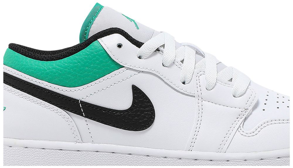 Jordan 1 Low White Lucky Green Tumbled Leather (GS)