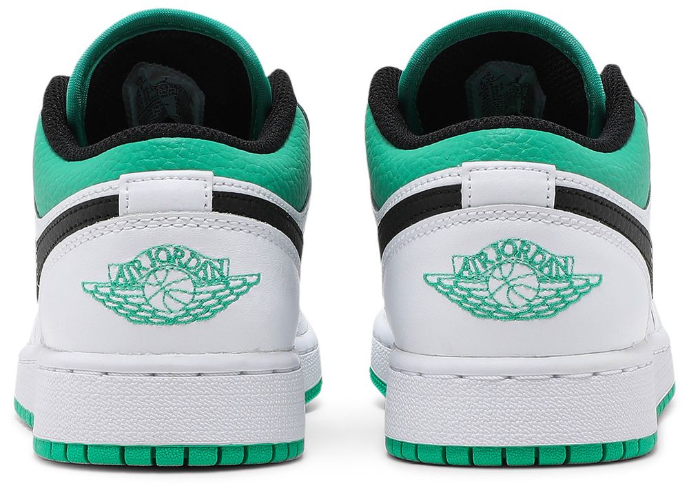 Jordan 1 Low White Lucky Green Tumbled Leather (GS)