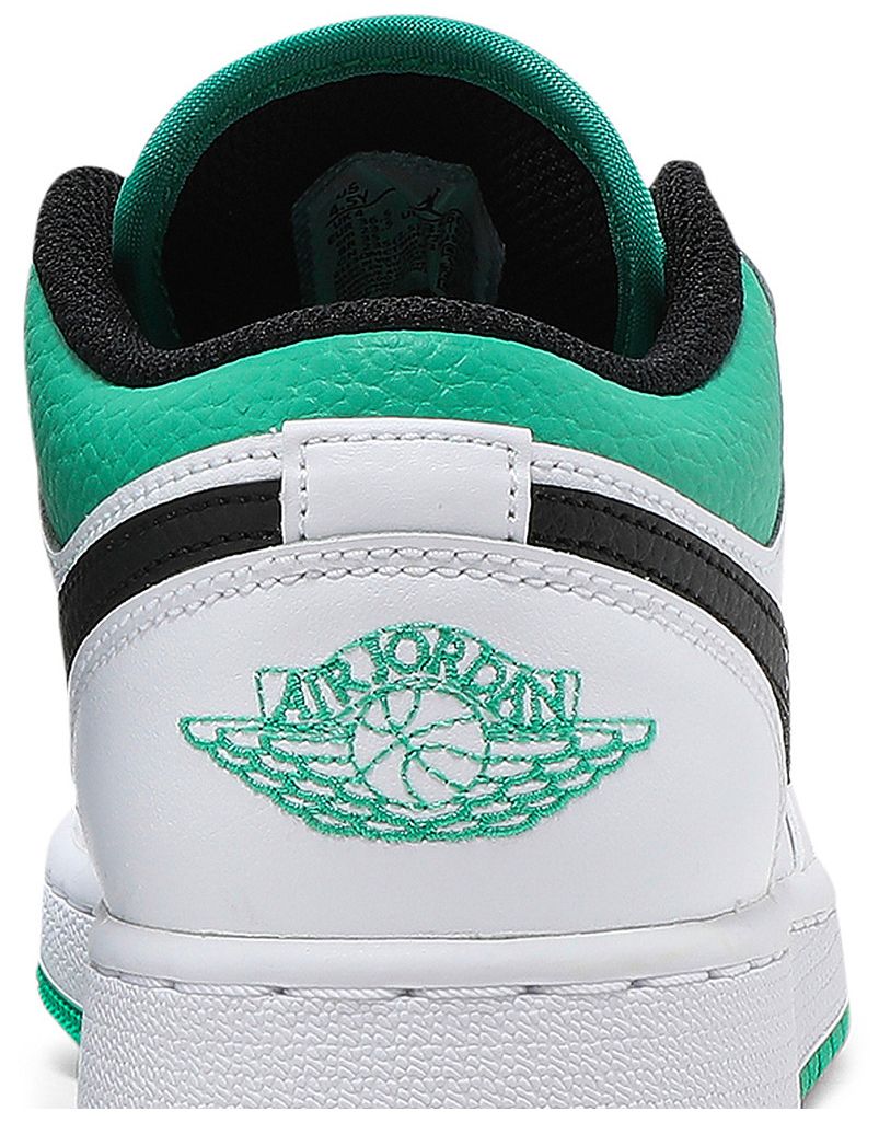 Jordan 1 Low White Lucky Green Tumbled Leather (GS)