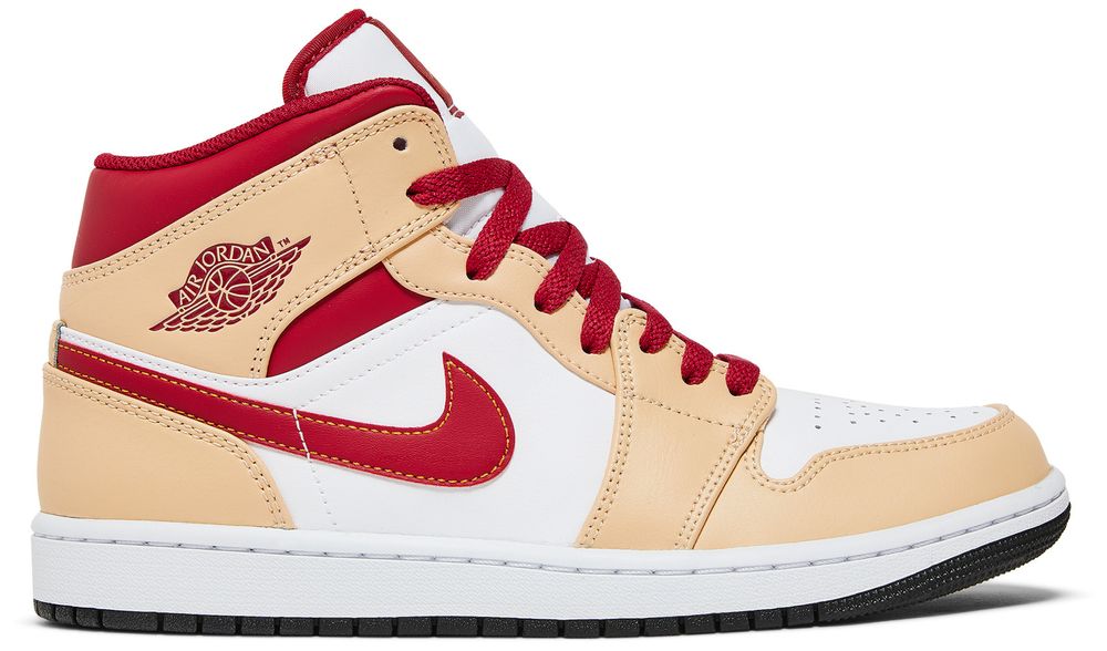Jordan 1 Mid Beige White Red