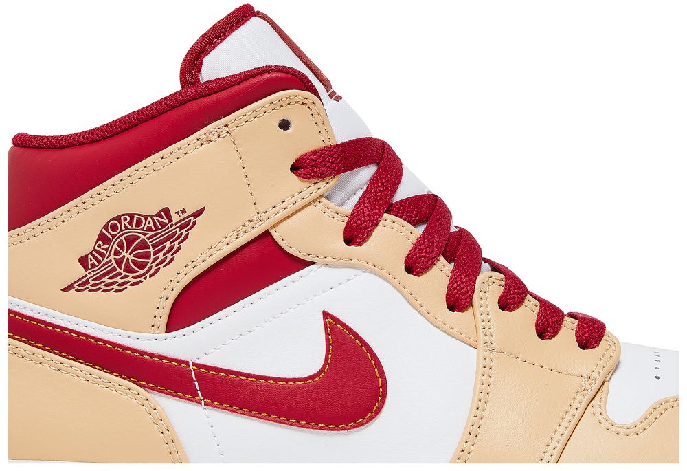 Jordan 1 Mid Beige White Red