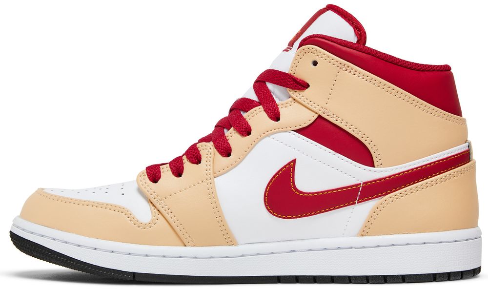 Jordan 1 Mid Beige White Red