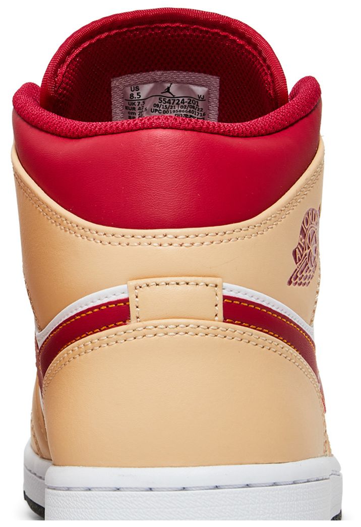 Jordan 1 Mid Beige White Red