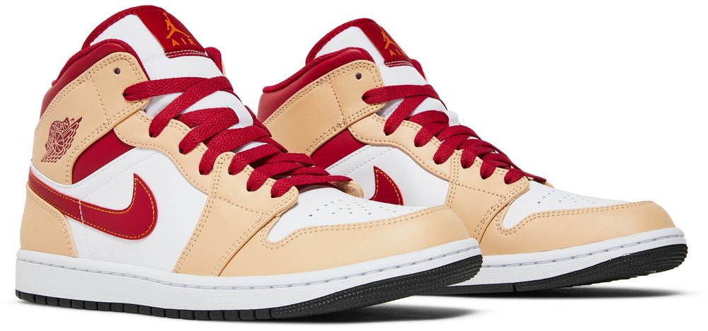 Jordan 1 Mid Beige White Red