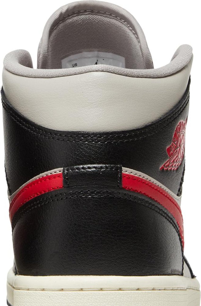 Jordan 1 Mid Black College Grey Gym Red (Women's)