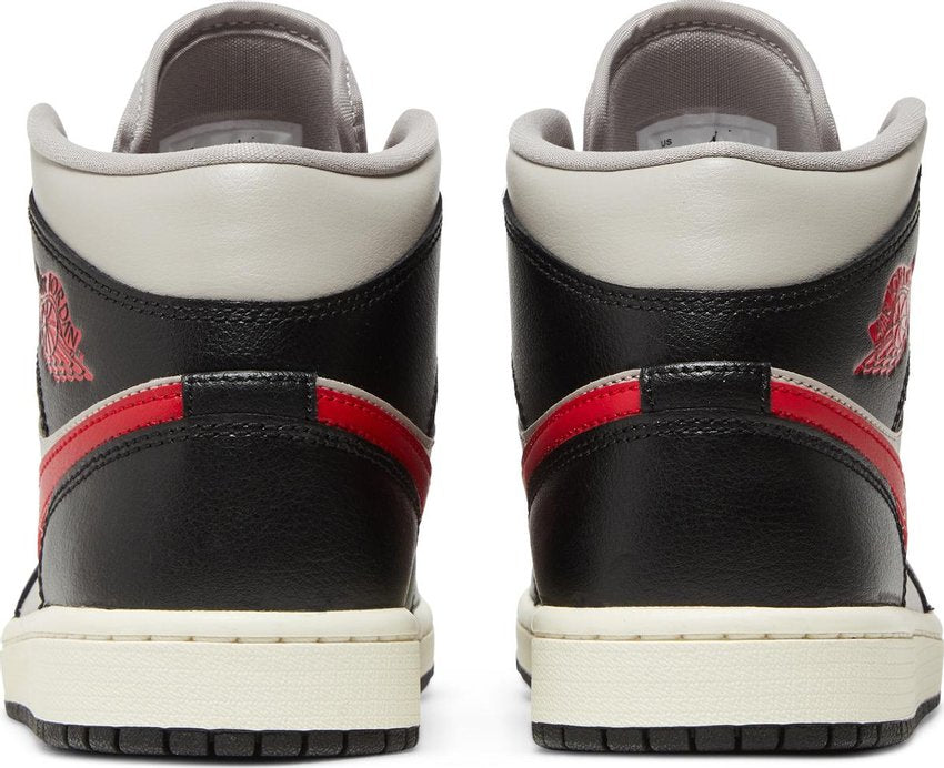 Jordan 1 Mid Black College Grey Gym Red (Women's)