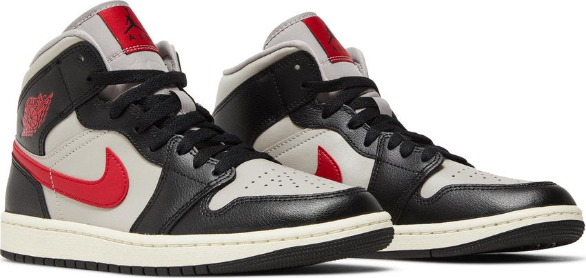 Jordan 1 Mid Black College Grey Gym Red (Women's)