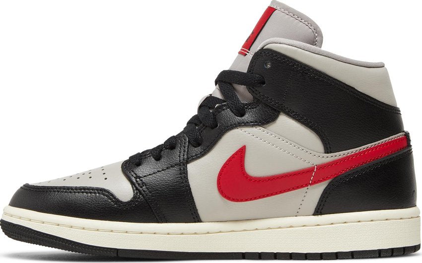 Jordan 1 Mid Black College Grey Gym Red (Women's)