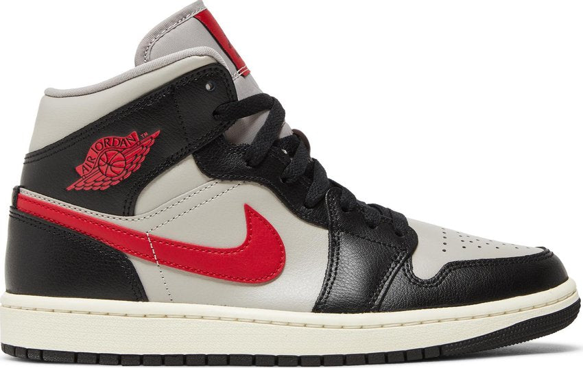 Jordan 1 Mid Black College Grey Gym Red (Women's)