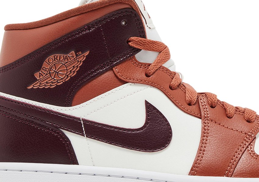 Jordan 1 Mid Dusty Peach Night Maroon (Women's)