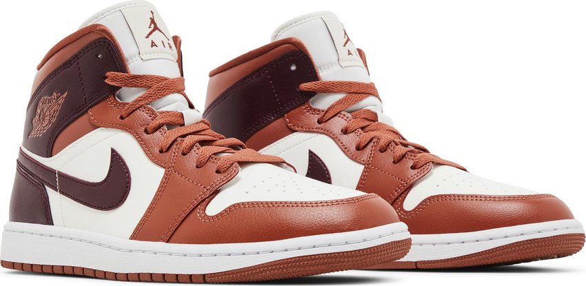 Jordan 1 Mid Dusty Peach Night Maroon (Women's)