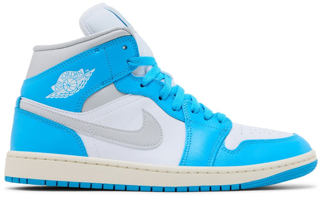 Jordan 1 Mid Dark Powder Blue White Sail Neutral Grey (Women's)