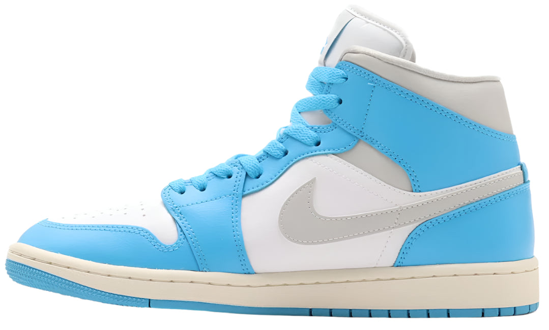Jordan 1 Mid Dark Powder Blue White Sail Neutral Grey (Women's)