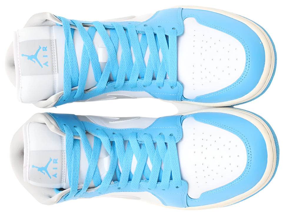 Jordan 1 Mid Dark Powder Blue White Sail Neutral Grey (Women's)