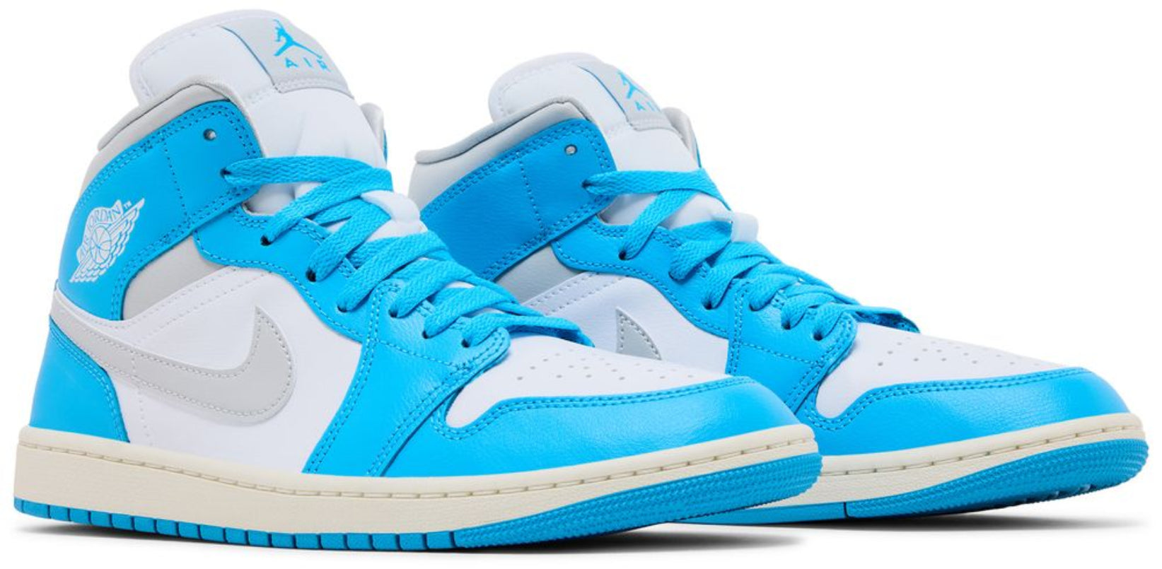 Jordan 1 Mid Dark Powder Blue White Sail Neutral Grey (Women's)