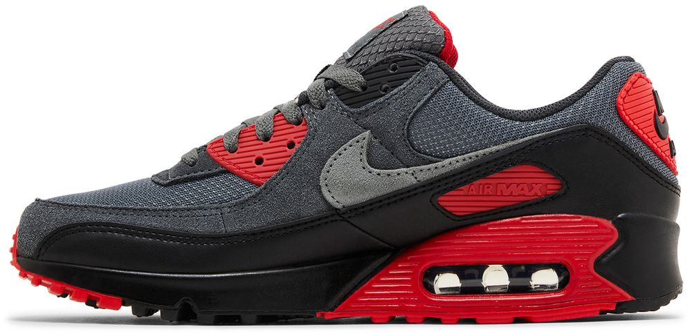 Nike Air Max 90 Smoke Grey Fire Red