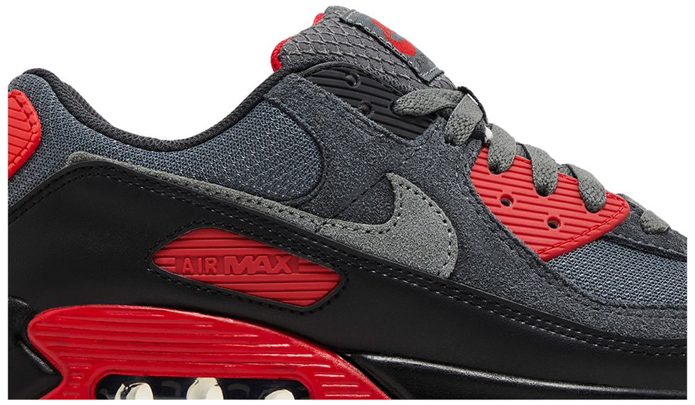 Nike Air Max 90 Smoke Grey Fire Red