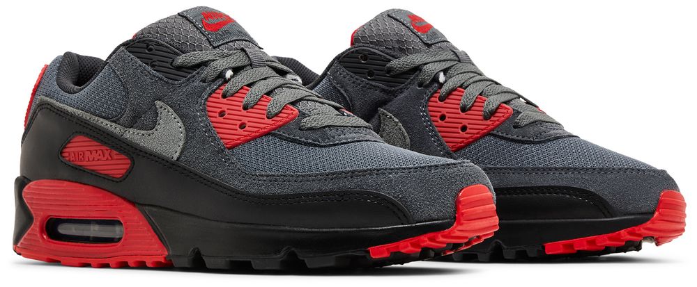 Nike Air Max 90 Smoke Grey Fire Red