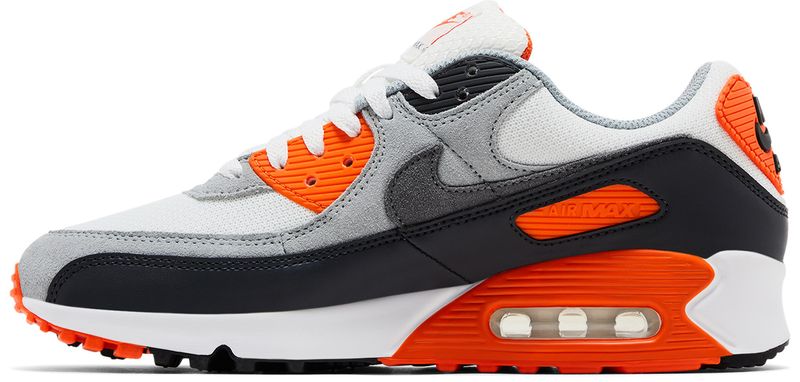 Nike Air Max 90 Summit White Safety Orange Dark Smoke Grey Smoke Grey
