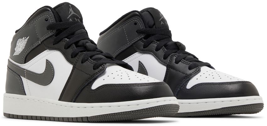 Jordan 1 Mid Black White Iron Grey (GS)