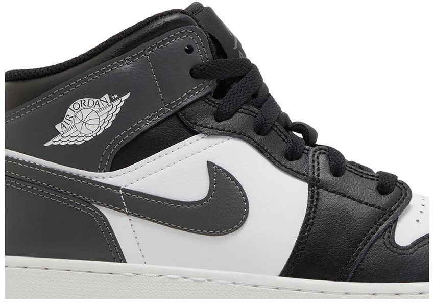 Jordan 1 Mid Black White Iron Grey (GS)