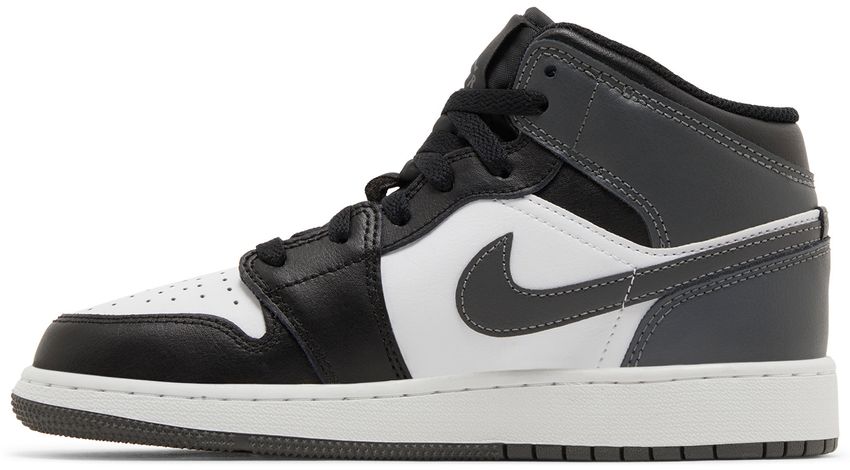 Jordan 1 Mid Black White Iron Grey (GS)