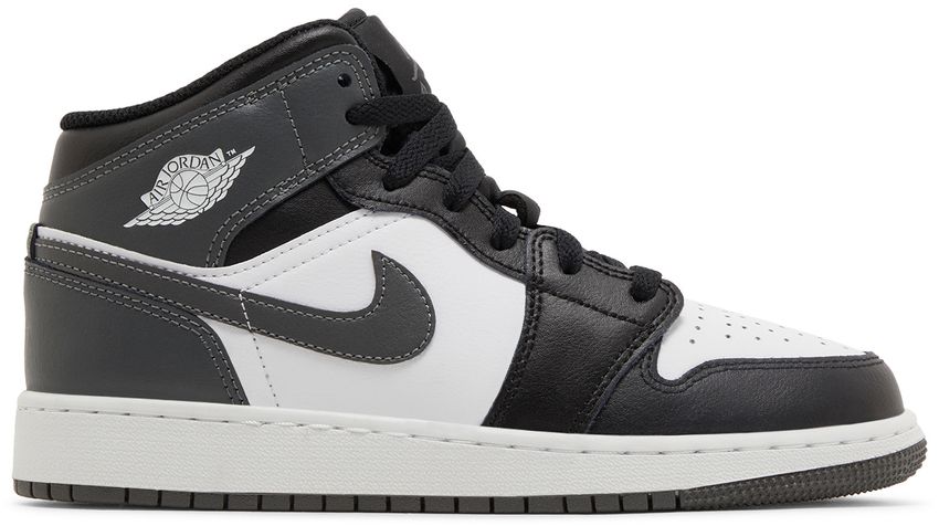 Jordan 1 Mid Black White Iron Grey (GS)