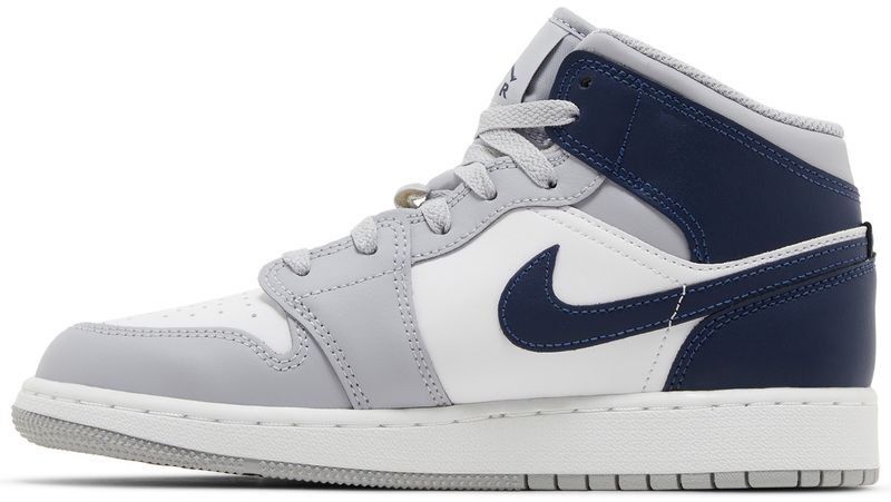 Jordan 1 Mid Wolf Grey Midnight Navy (GS)