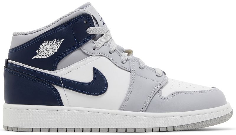 Jordan 1 Mid Wolf Grey Midnight Navy (GS)
