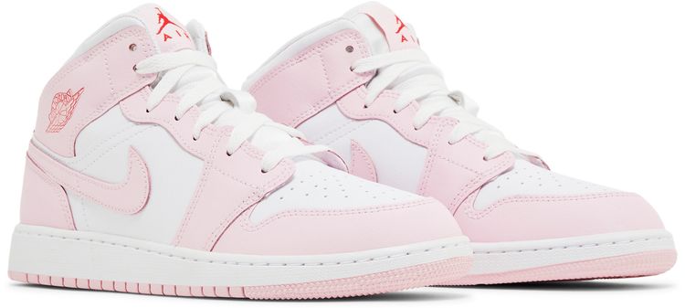 Jordan 1 Mid Pink Foam Fire Red (GS)
