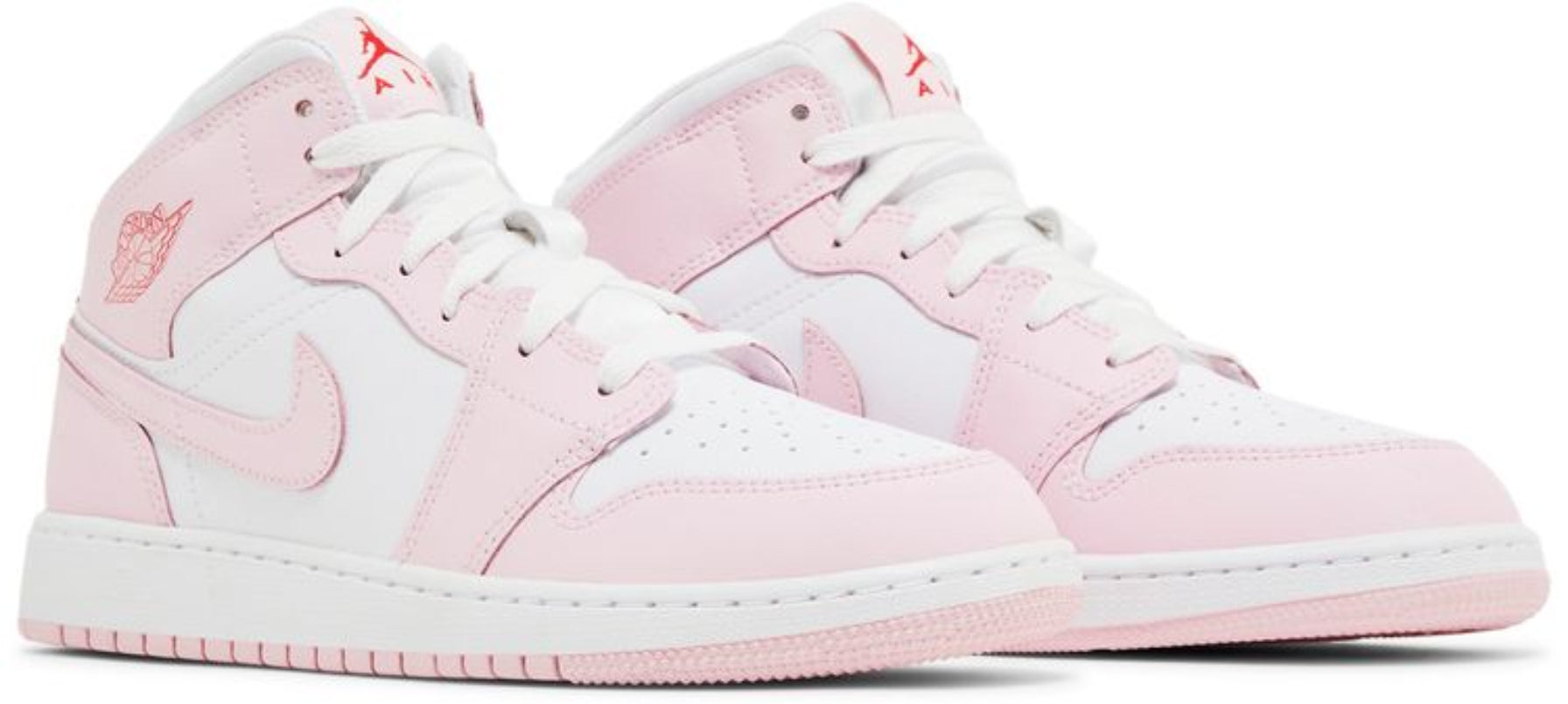 Jordan 1 Mid Pink Foam Fire Red (GS)