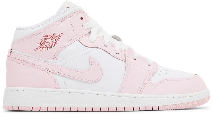 Jordan 1 Mid Pink Foam Fire Red (GS)