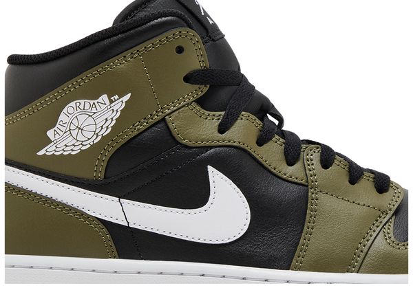 Jordan 1 Mid Black White Olive
