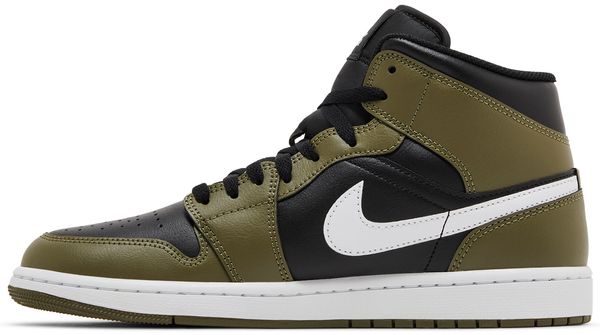 Jordan 1 Mid Black White Olive